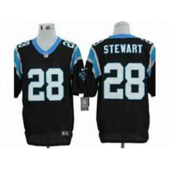 Nike Carolina Panthers 28 Jonathan Stewart Black Elite NFL Jersey